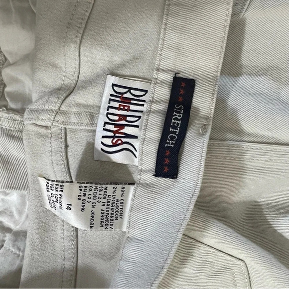 Bill Blass Stretch Khaki Tan Shorts Size 14 High Rise Cotton Blend Mom Fit Plain - Picture 6 of 6